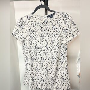 French Connection Blouse, Black and White, Size 4 Small
